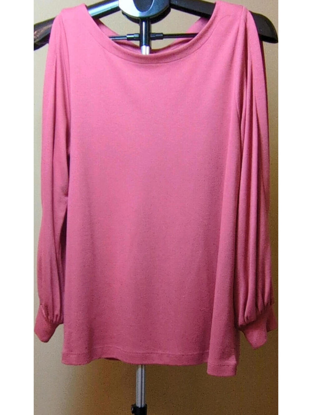 LOFT Pink Slit Sleeve Boat Neck Long Sleeve Blouse Women's Size S